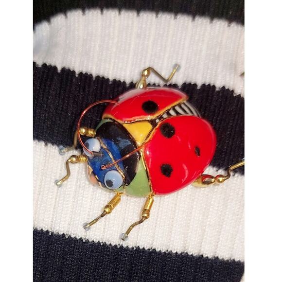Cynthia Chuang Ladybug Proclain Artisan Stick Pin Lapel, Jewelry 10 - Picture 2 of 9